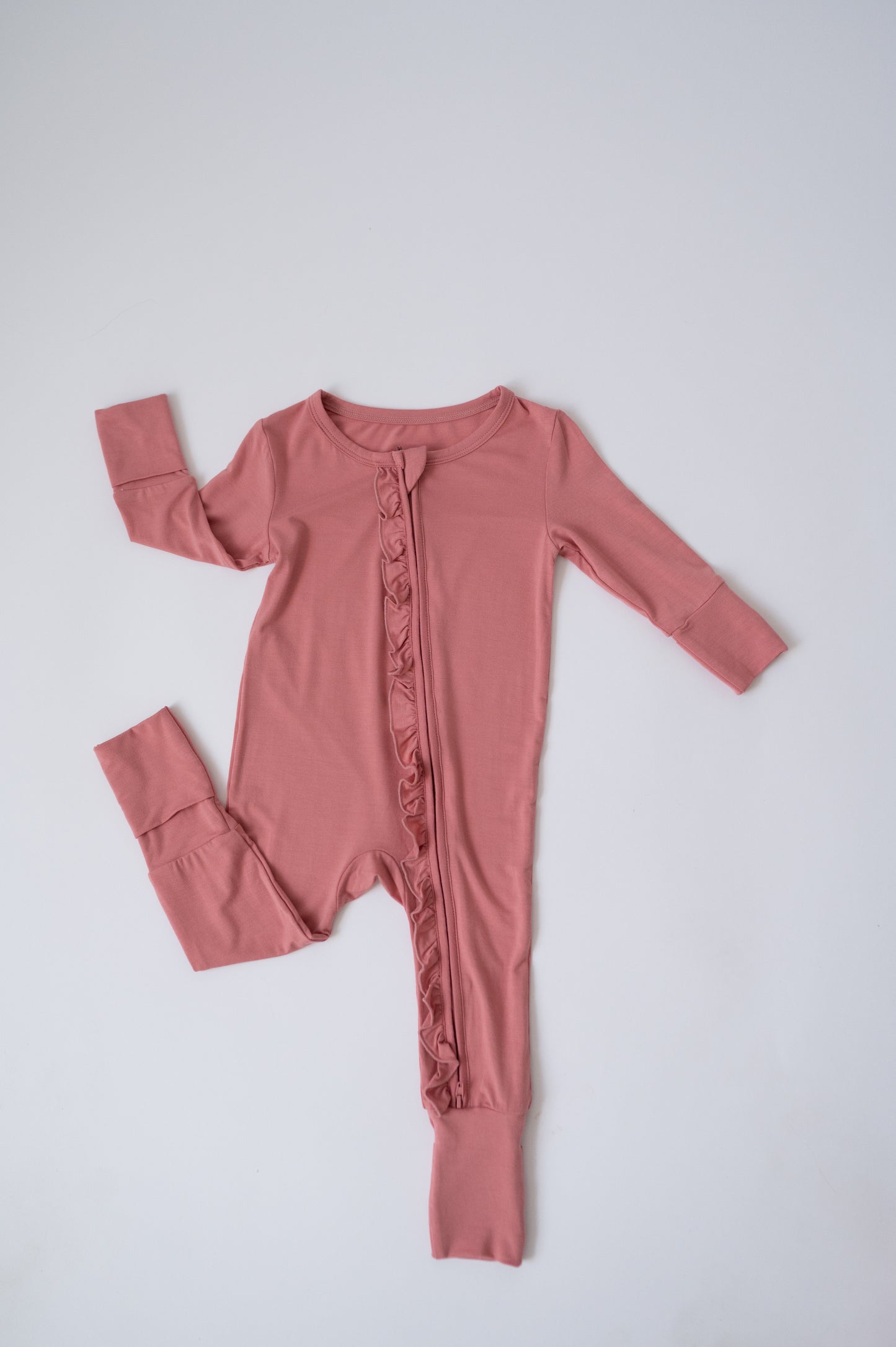 Ruffle Zip | Dusty Rose