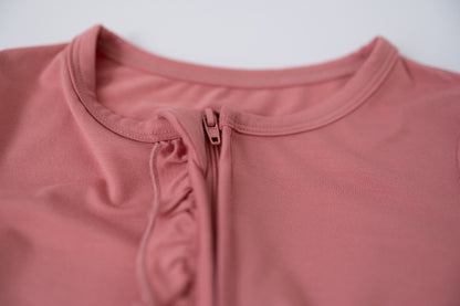 Ruffle Zip | Dusty Rose